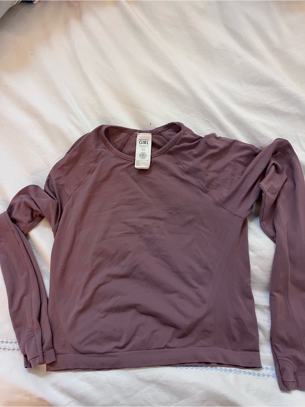 Athleta Girls Long-Sleeve Crewneck Top - Mauve